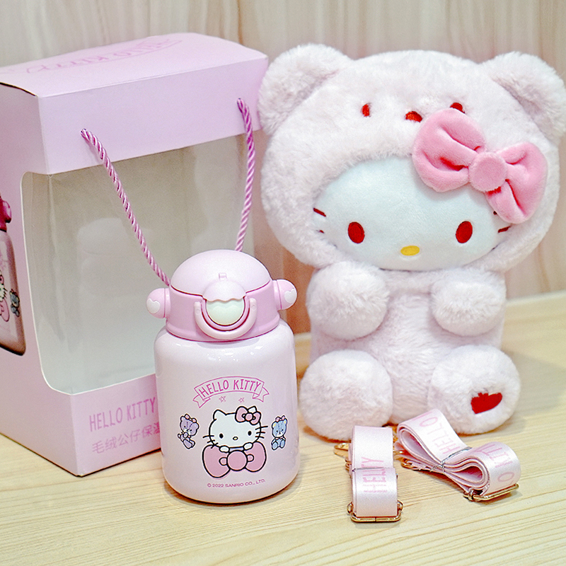 圣诞哈喽kitty水杯可爱便携吸管公仔送女生生日礼物2025年保温杯