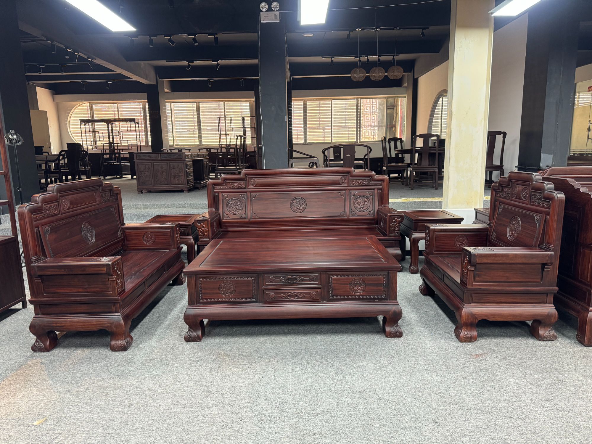 国色天香沙发客厅古典单人双人三人成套别墅家具雕花方几简约轻奢