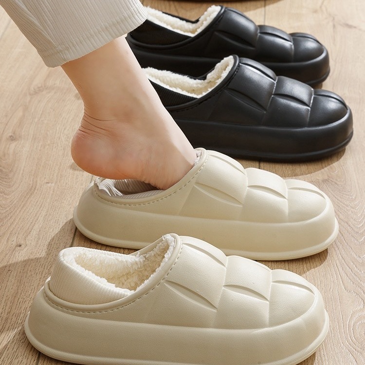 冬天棉拖鞋女包跟外穿毛绒鞋加绒居家拖鞋男室内厚底柔软可拆卸鞋