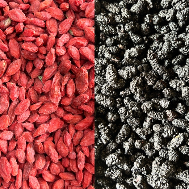 新疆头茬枸杞和新疆黑桑葚各一袋1000g