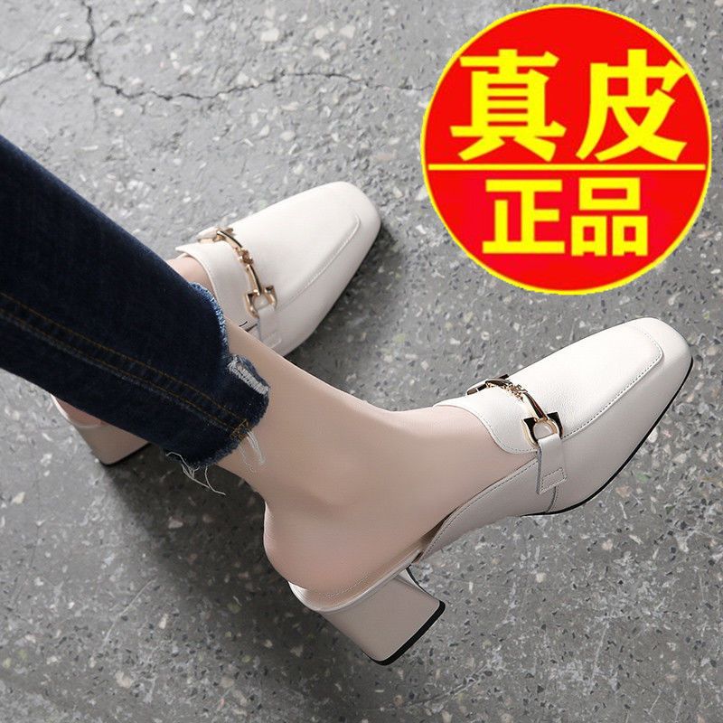 优质包头拖鞋女中跟2024秋季新款时尚网红外穿半拖粗跟单鞋工作鞋