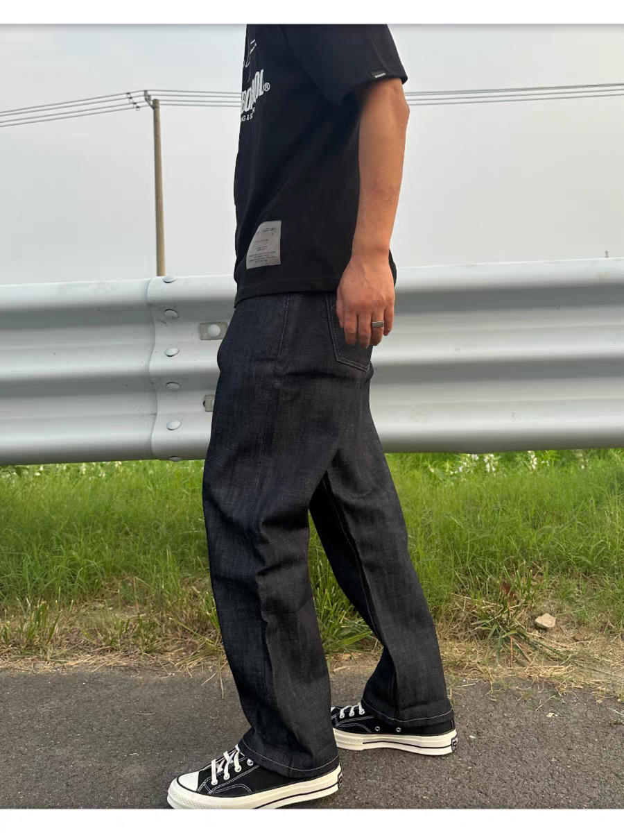 FDMTD 重磅原牛定制日本赤耳丹宁 超质感RRL宽松阔腿男牛仔长裤