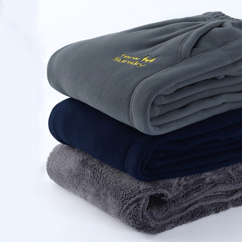 MAROLIO~出口挪威！一条过冬羊羔绒卫裤男秋冬长裤加绒加厚运动裤