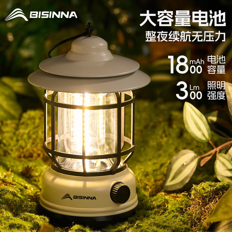 北山狼露营灯超长续航户外马灯野营灯复古氛围灯充电款防水帐篷灯