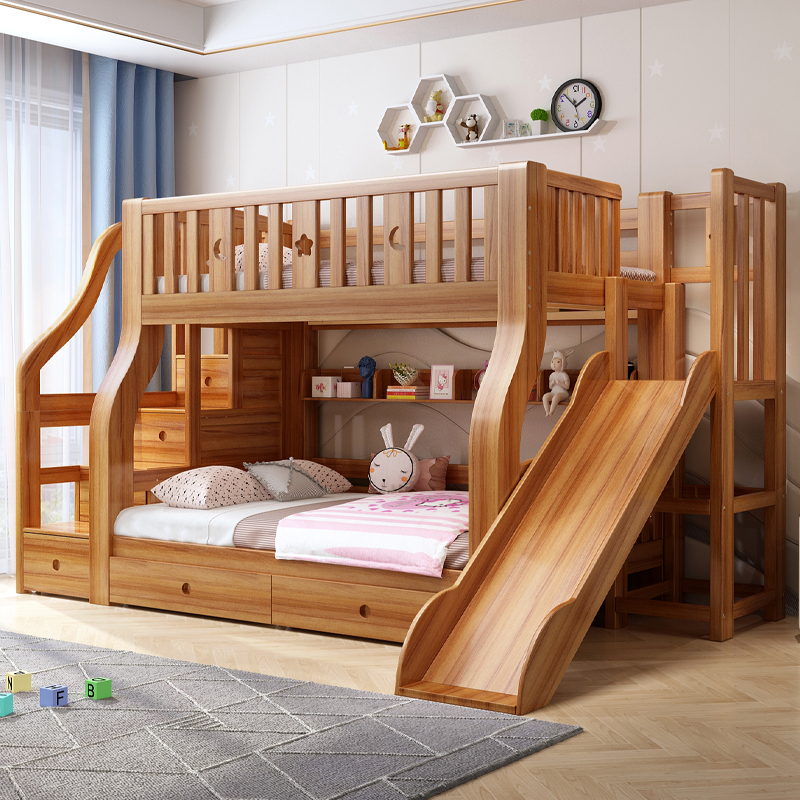 上下铺双人床2025新款胡桃木儿童床上下床双层床子母床家用两层床