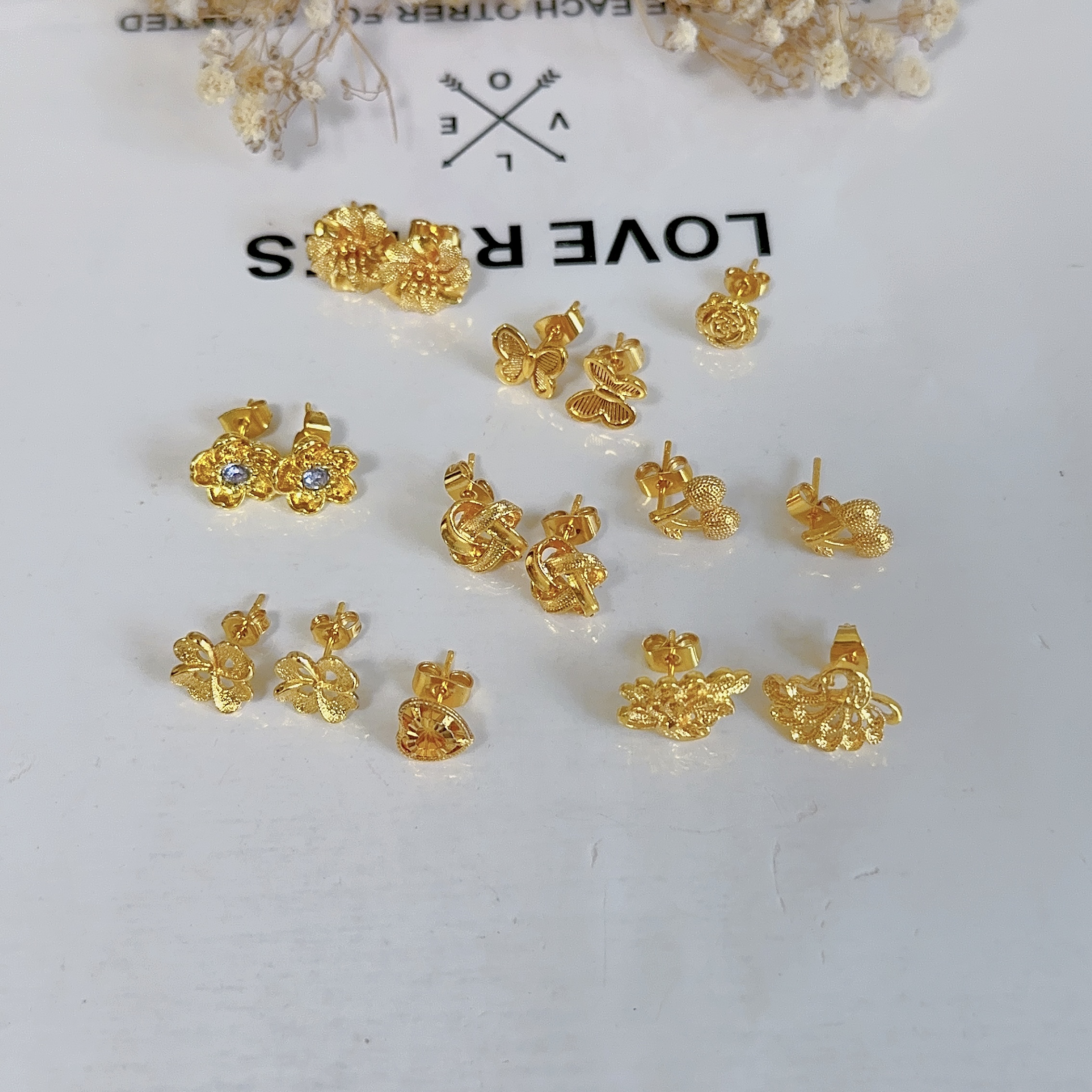 钛钢耳饰 【2025新款】耳钉合集 时尚潮流优雅气质百搭爆款轻奢金色