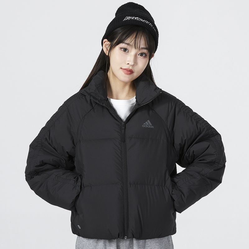 阿迪达斯羽绒服女装秋冬款宽松立领运动休闲保暖羽绒外套HN2133