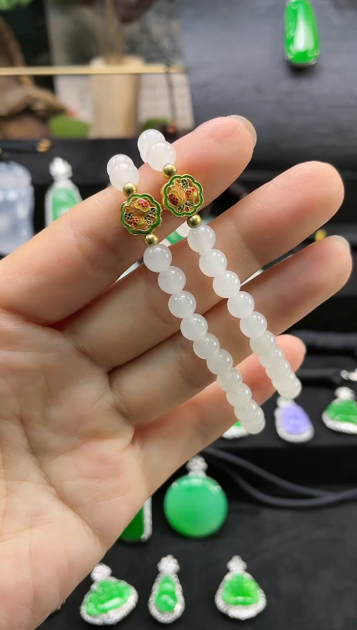 【闪购商品】和田玉手串未镶嵌和田白玉手串对样性发货一条