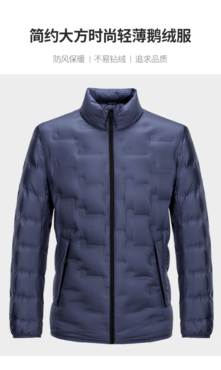 【小珍】男士冬季新款舒适立领简约时尚轻薄休闲鹅绒服V9T81600
