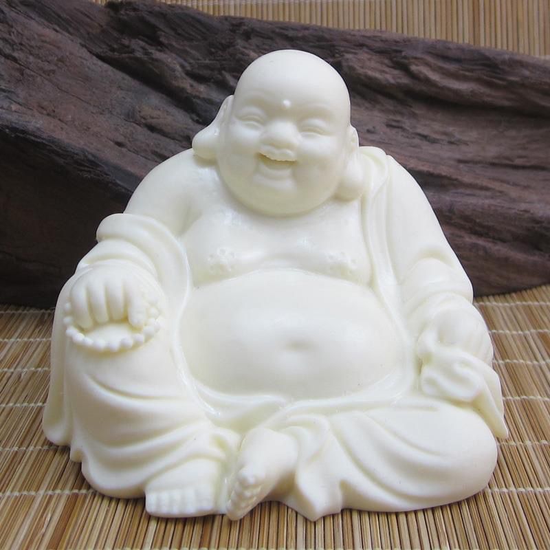 象牙果雕刻车摆弥勒佛工艺品