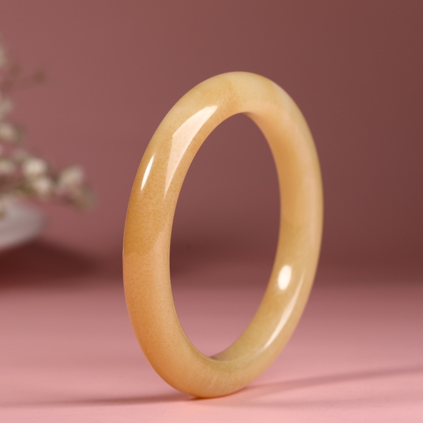 天然和田玉蜂蜜糖正圈手镯