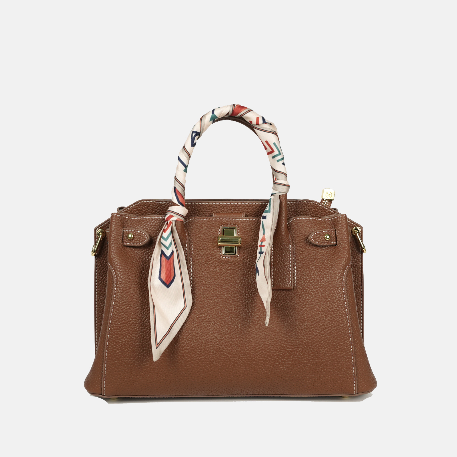 2024高定新款经典纯色女士单肩包 LNX-06090棕色