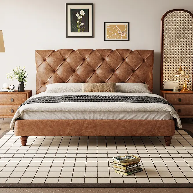 808#主卧室大床中古风双靠包家用简约双人主卧大床主卧室新中式