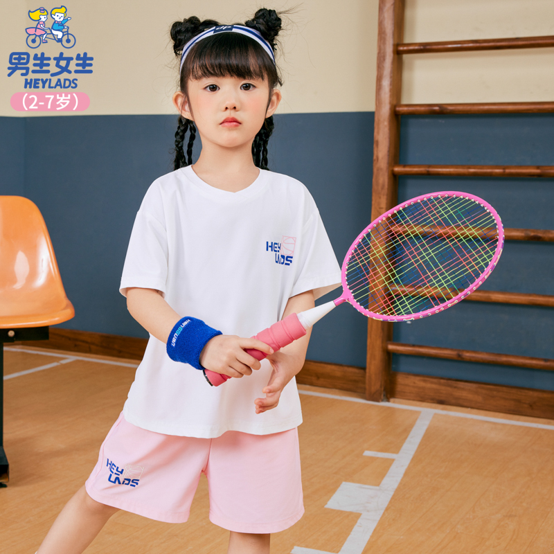 23707夏季时尚女小童休闲宽松透气短袖套装NSZCJ23707A