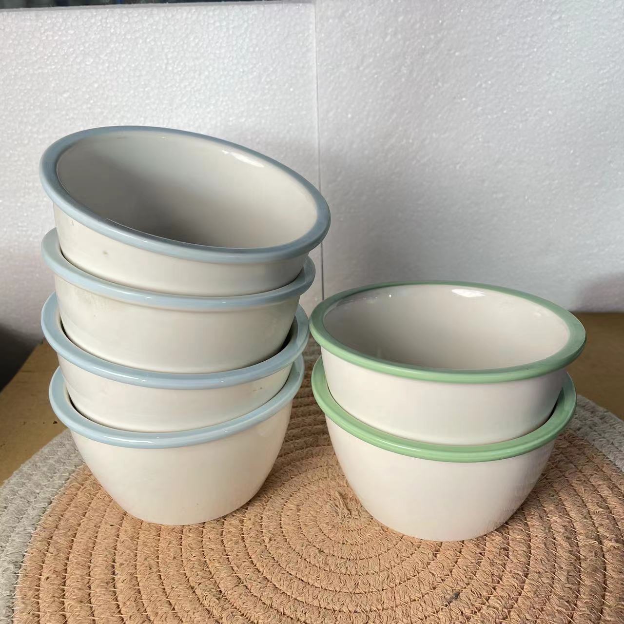 C847纯色韩式4.5英寸饭碗陶瓷碗家用简约风米饭碗吃饭碗小碗 微瑕