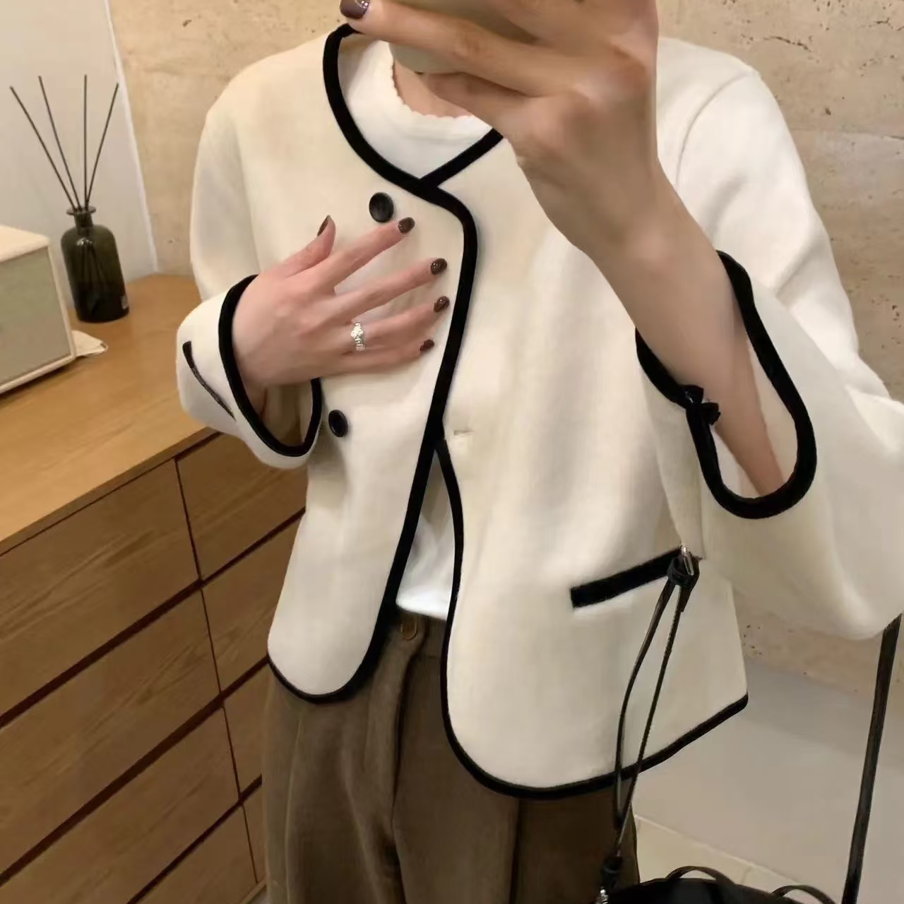 外套小香风气质白色短款时尚百搭款