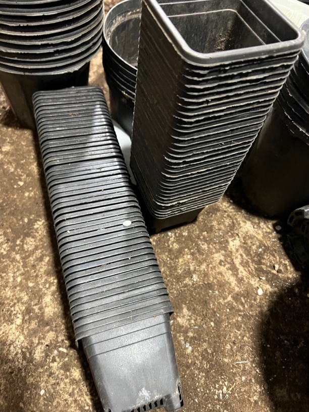 多肉旧花盆10cm黑色塑料方盆25个