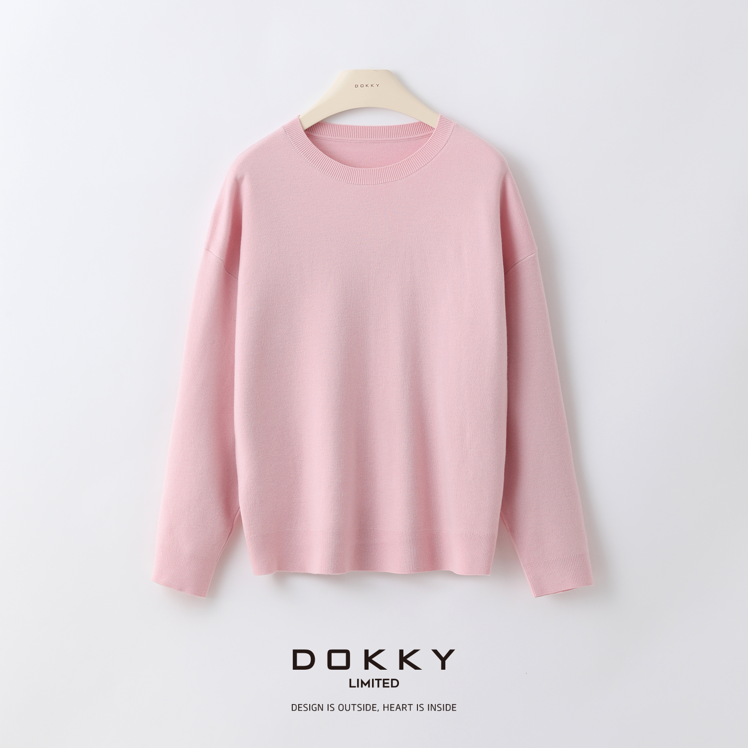 双旦【简•毛衣•圆领】DOKKY 极简超细澳毛圆领毛衣30W099热力感