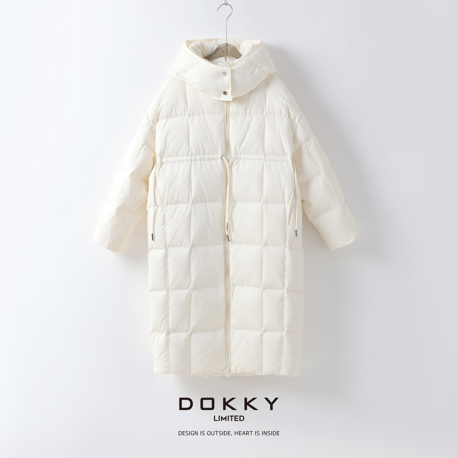 【限量尖货.好莱坞.紫标】DOKKY一件过冬.可收腰|中长款连帽羽绒服
