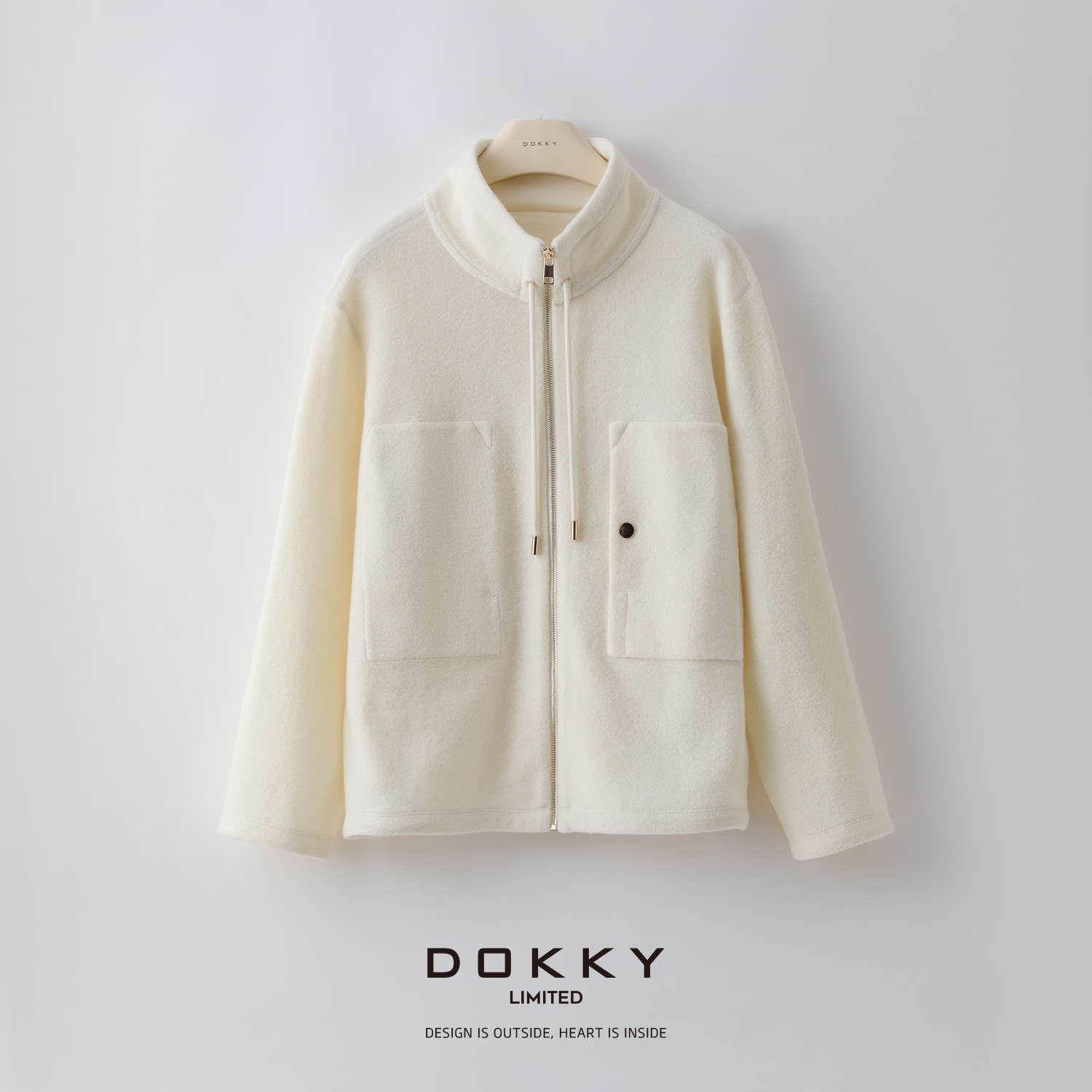 双旦【雾都】DOKKY杰尼*家丨100羊毛丨休闲立领拉链外套22380805