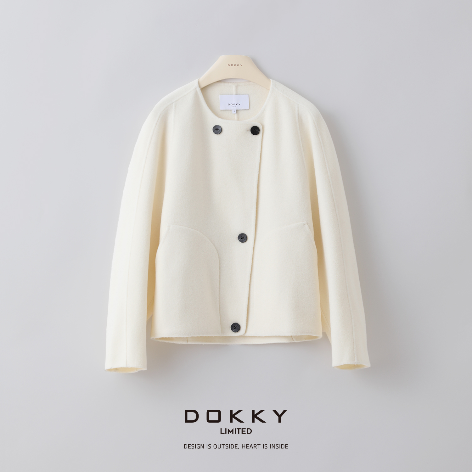 双旦【告白大衣】DOKKY D*雕家｜100·澳毛｜简约廓形双面尼外套8675