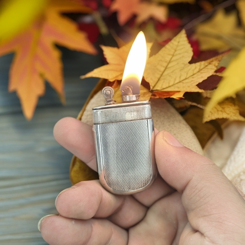 古董煤油打火机英国伯明翰银拔盖