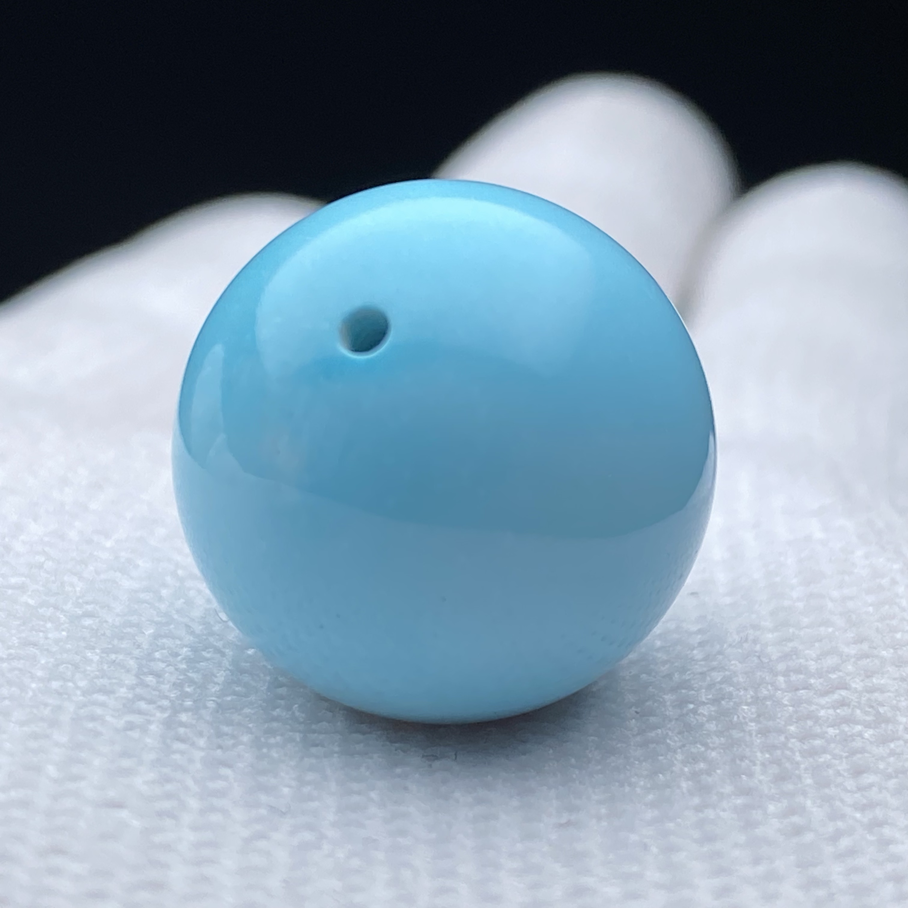 高瓷蓝圆珠天空蓝珠珠配饰蓝色圆形大颗