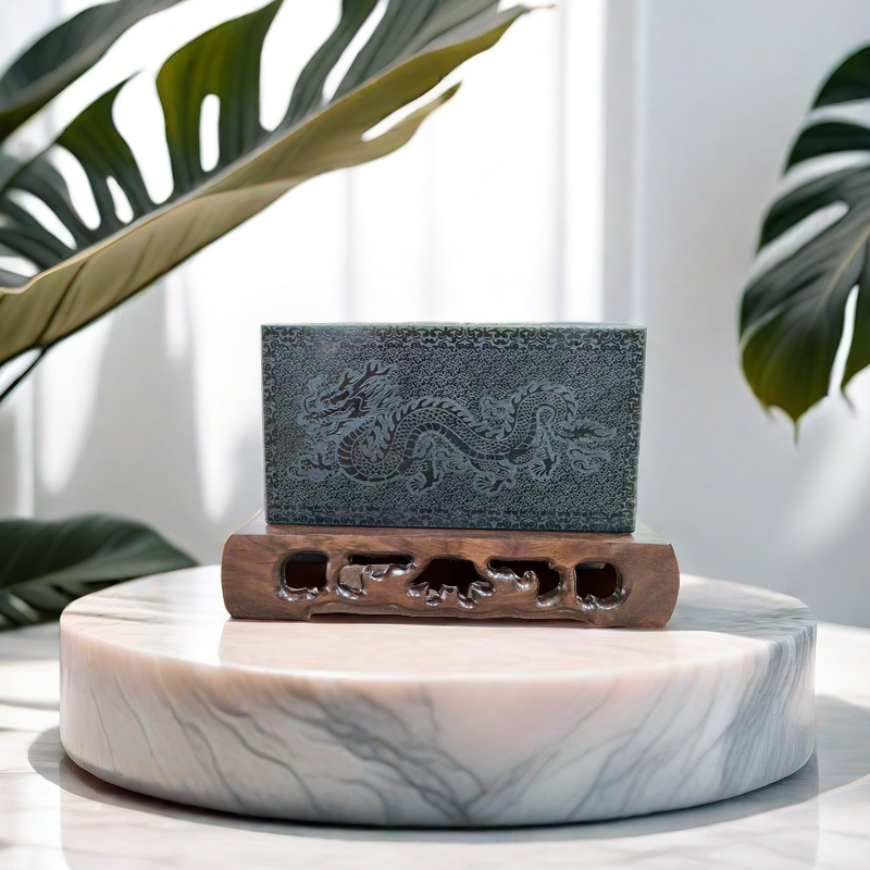 【基地质检顺丰发】 和田玉九紫离火 龙凤呈祥 甄选M高端皮质礼盒Y1