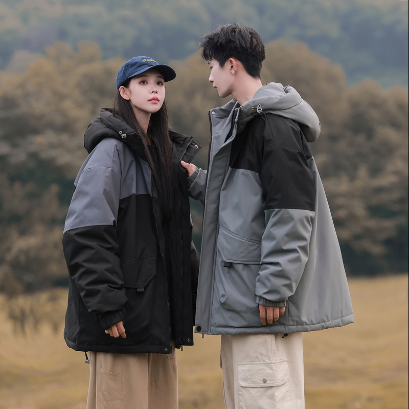 冬季羽绒服男士2022年新款宽松潮牌帅气工装保暖加绒加厚外套冬装