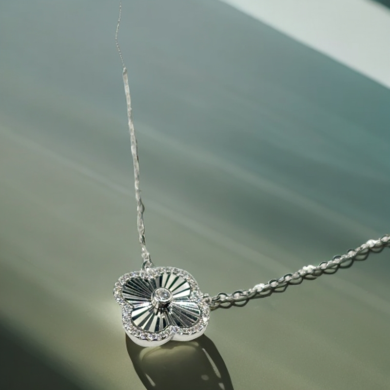 坠链均925银 925纯银四叶草项链经典简约银色精致时尚轻奢甜美