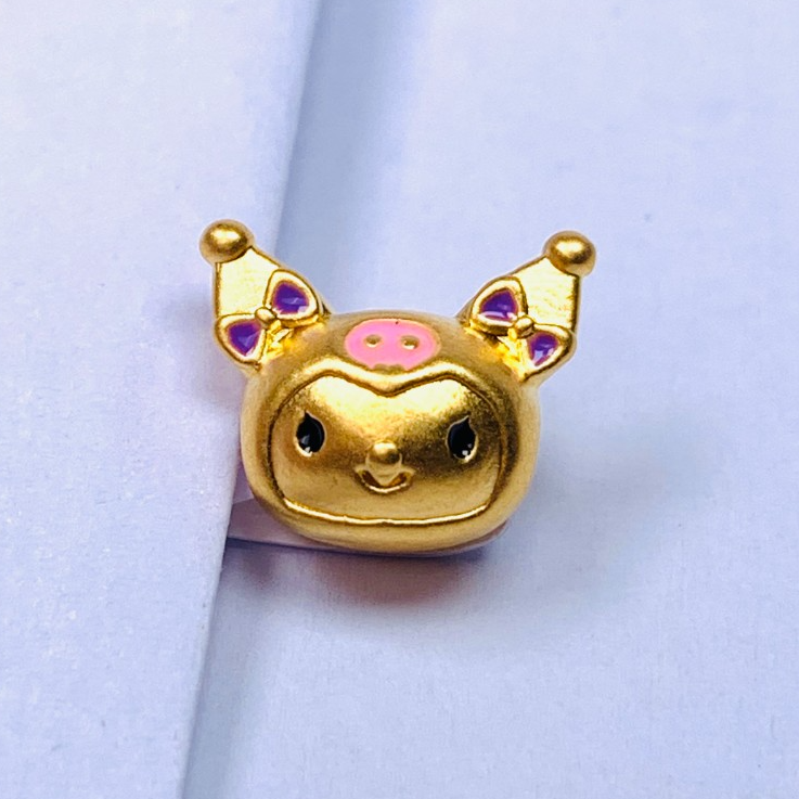 【海加专享】足金999 珐琅彩中通库洛米配件 0.41*