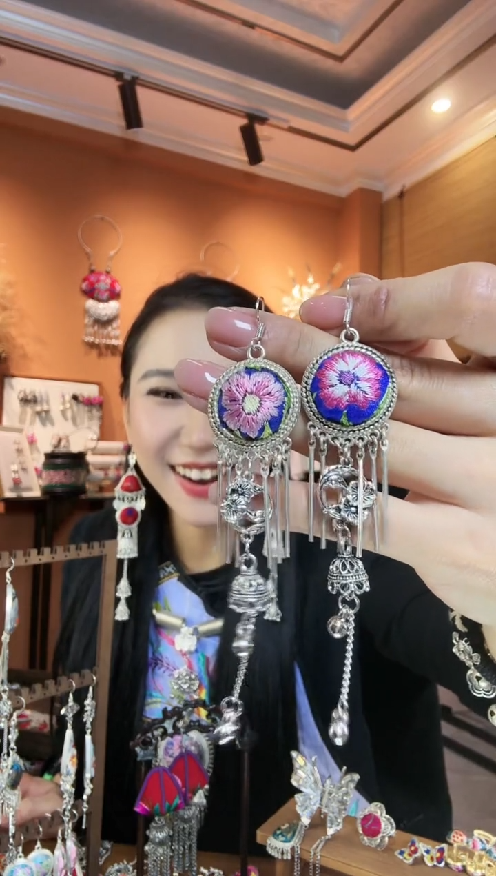 【闪购商品】织绣纯手工耳环民族风