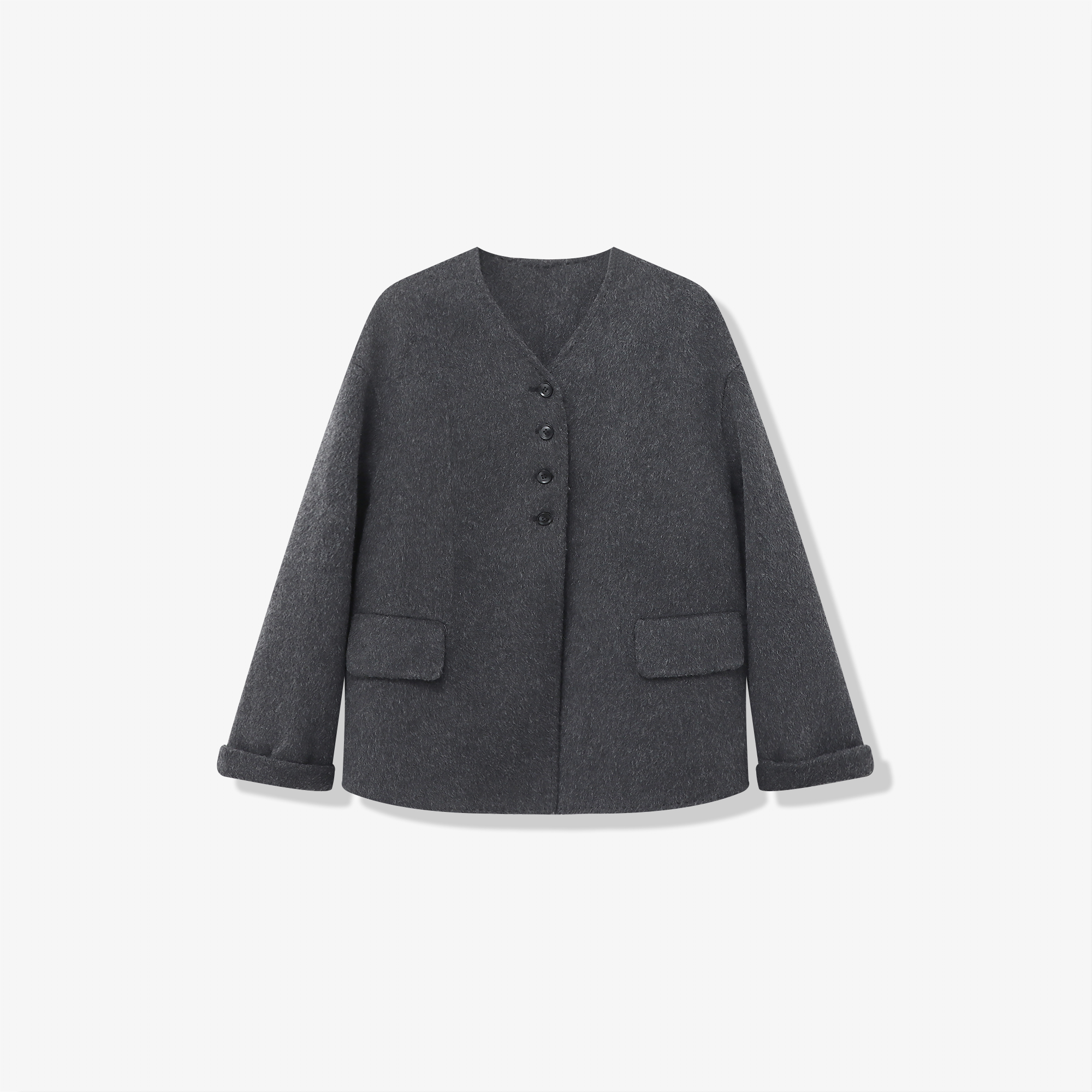 【摩洛哥】桑蚕丝绵羊毛短款双面呢外套2938-QH8432【阿邱时尚社】