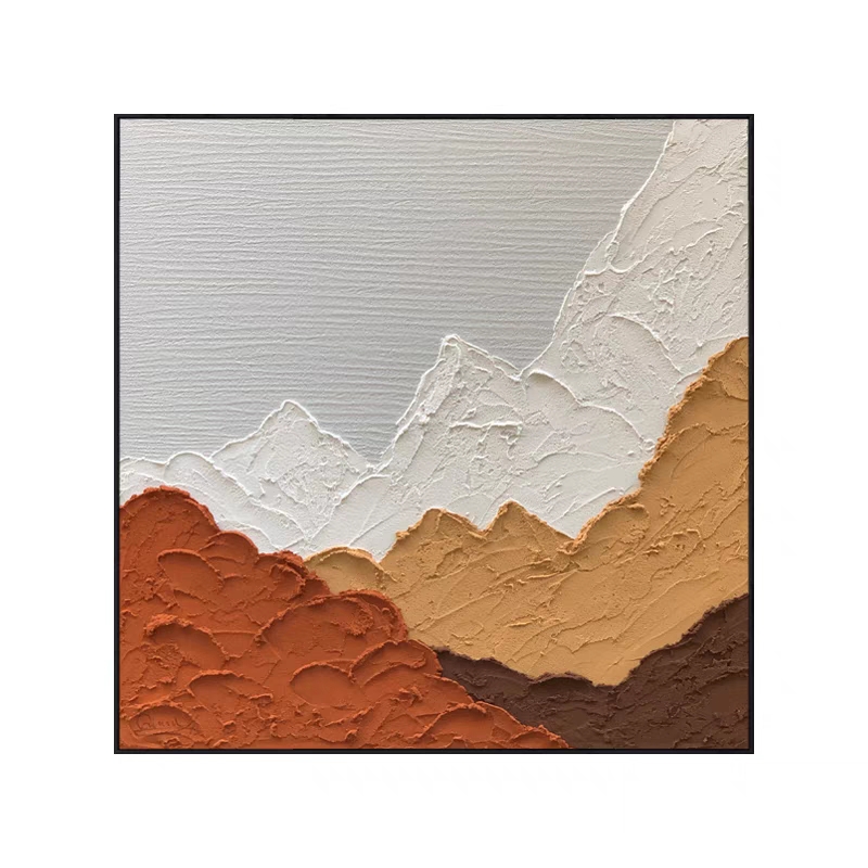 高端大气【橙山】简约极简客餐厅玄关立体抽象装饰画风景铝合金方形
