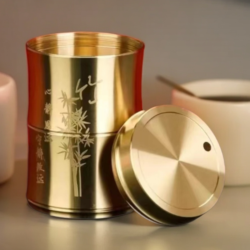 黄铜牙签筒家用精品车载出差旅行便携轻奢精致牙签筒网红高档防摔