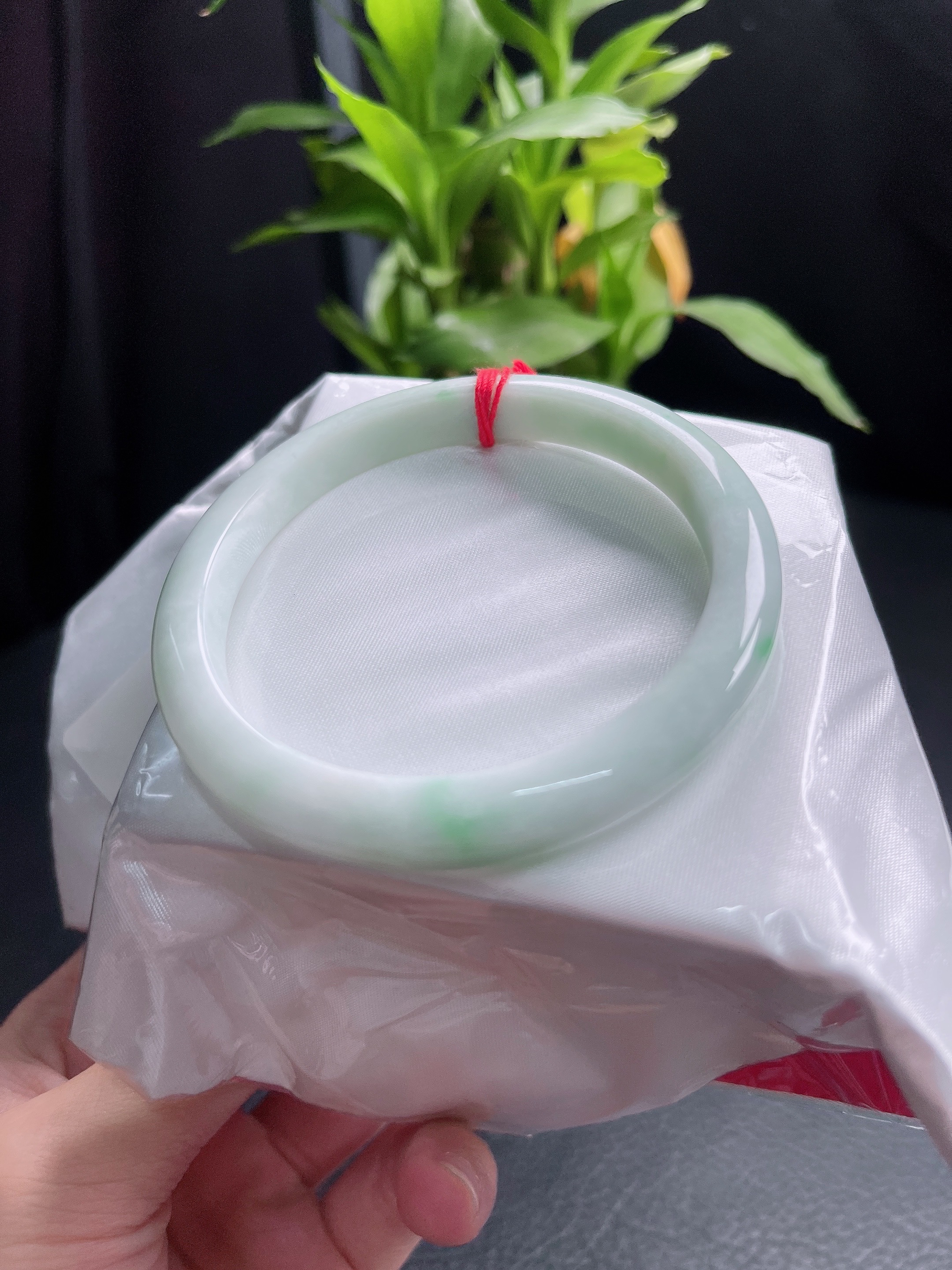 59圈口飘绿正圈手镯057