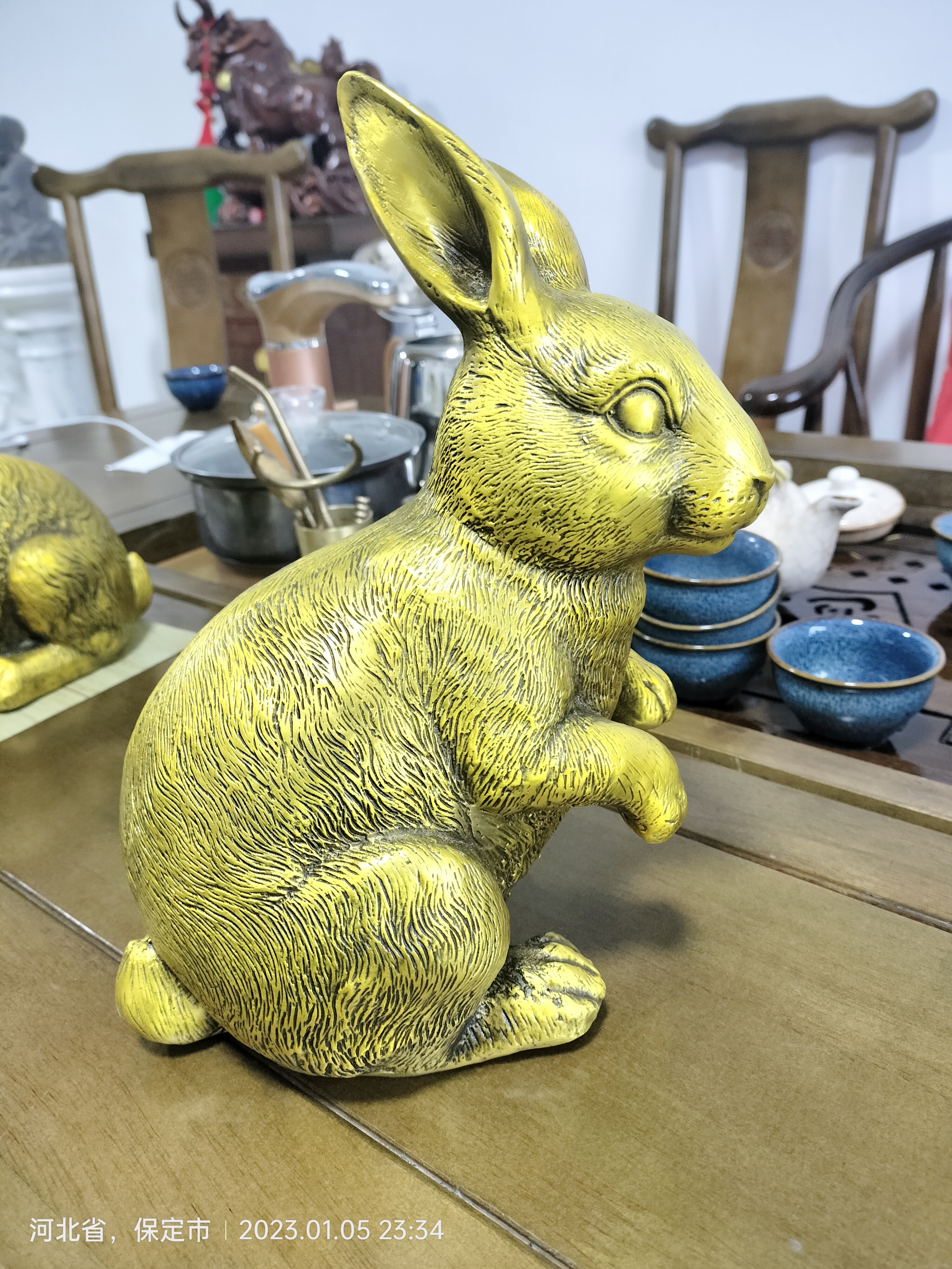 铜雕前途(兔)似锦工艺品摆件