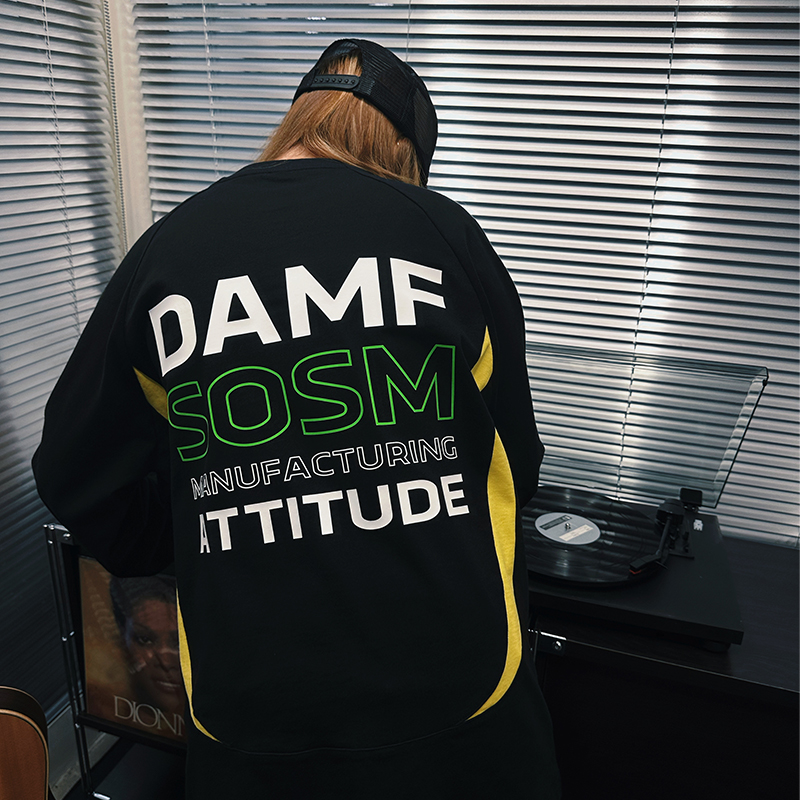 SoWhat制衣间秋冬新品创意设计纯棉长袖男赛车服潮流百搭男女情侣