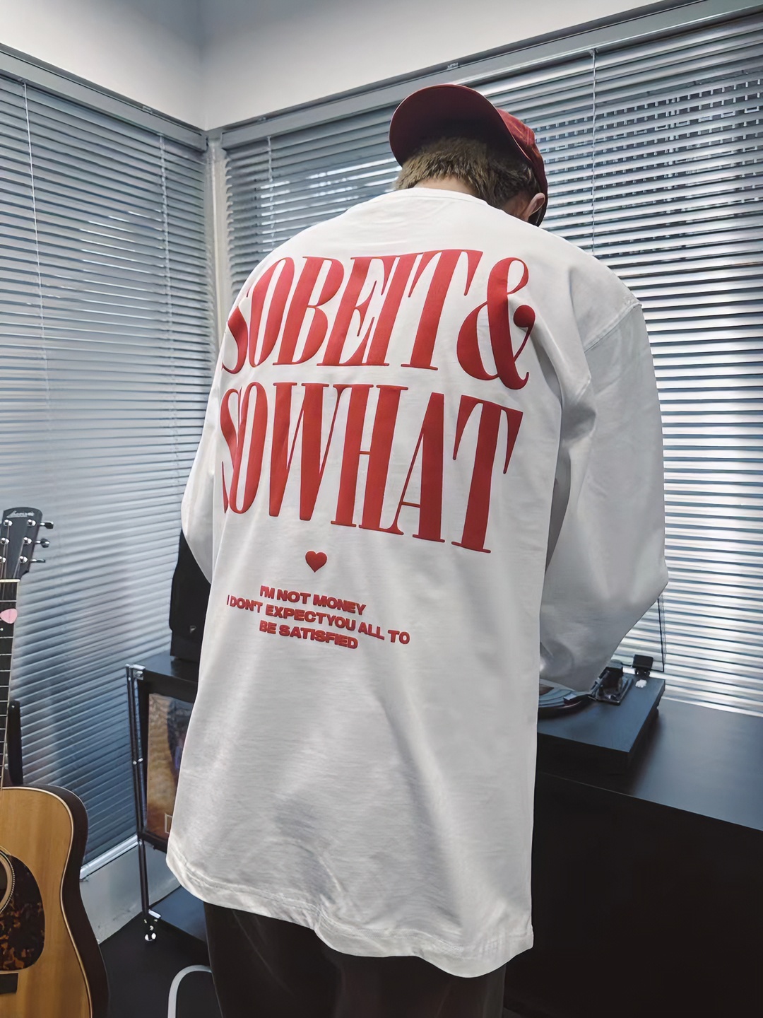 SoWhat制衣间美式街头秋冬休闲重磅纯棉百搭潮流大英文字青春长袖