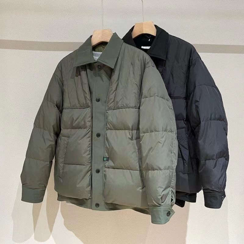 波司澄白鸭绒冬季新款男士羽绒服翻领拼接撞色休闲加厚保暖韩版宽