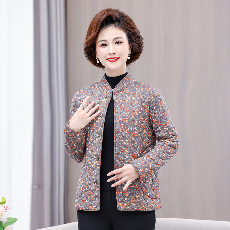 小个子妈妈秋冬装小棉袄加厚羊羔绒短款女装奶奶棉衣外套大码老人