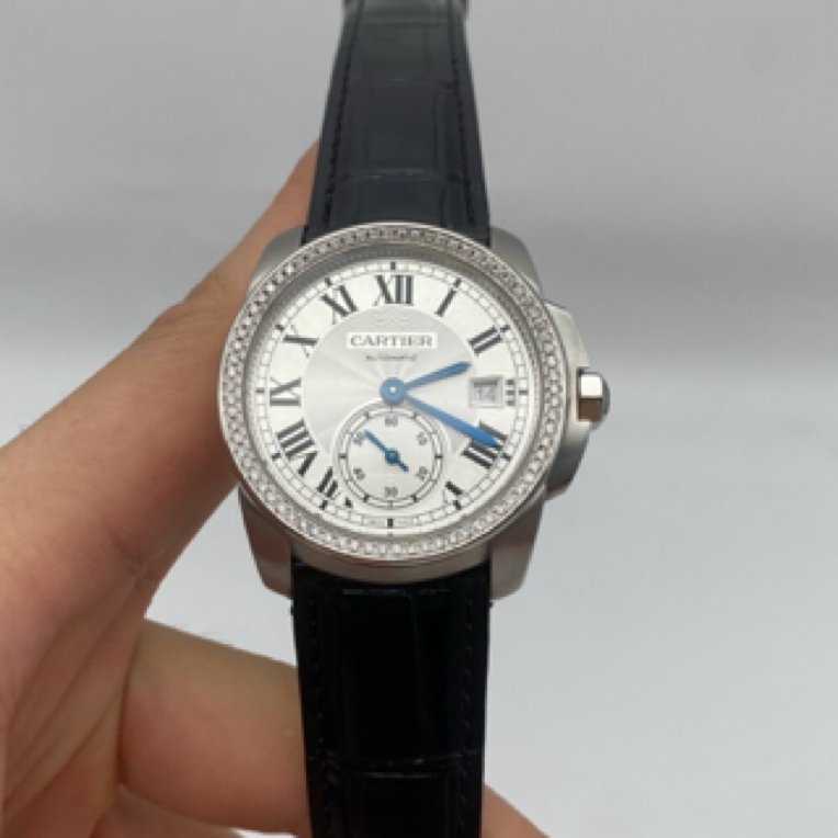 95新 Cartier/卡地亚 卡列博系列 38m 公价：56500 后镶钻