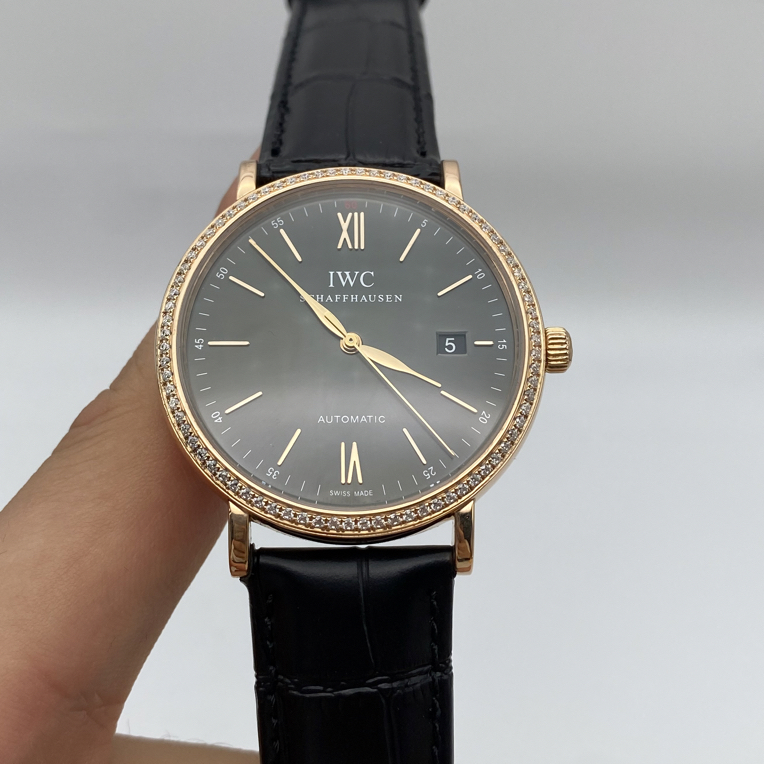 95新 IWC/万国 柏涛菲诺系列表径：40mm  后镶钻