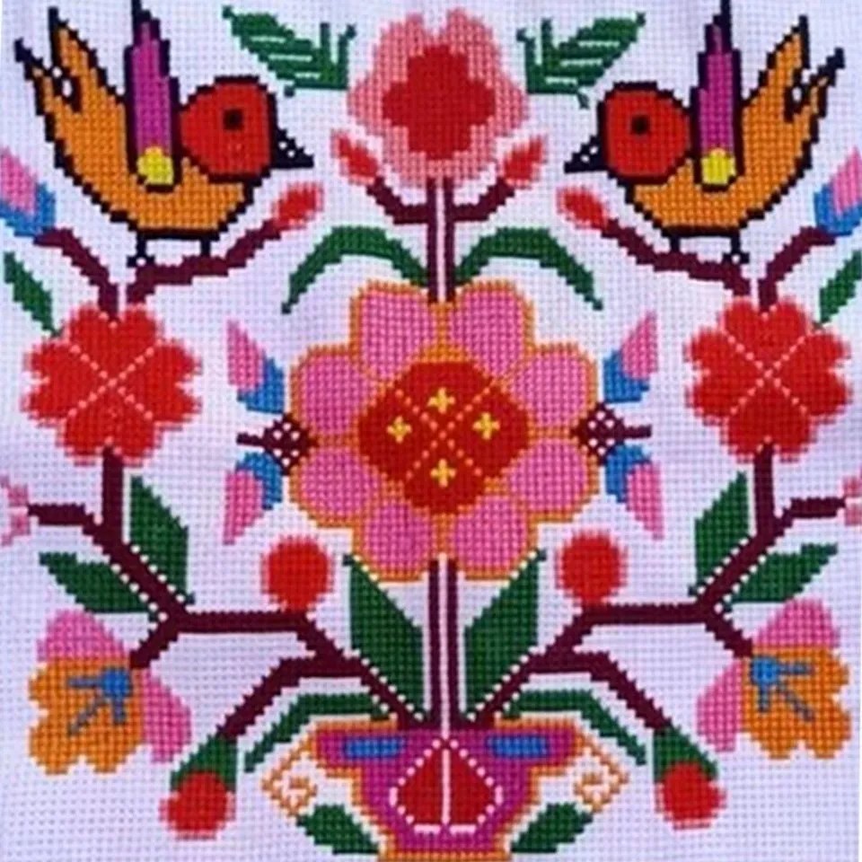 112号23*23小座垫对装配有针线中格绣布料子布三股线十字绣未镶边