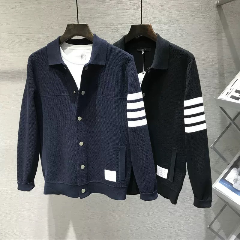 SAFAVO/施菲沃秋冬款韩式高品质夹克肌理感长袖针织翻领开衫