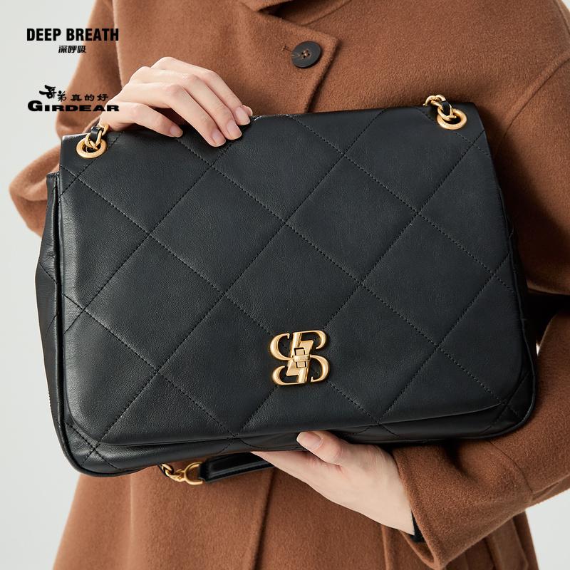  新款大包小花饰扣菱格包单肩斜挎流量包AB10260