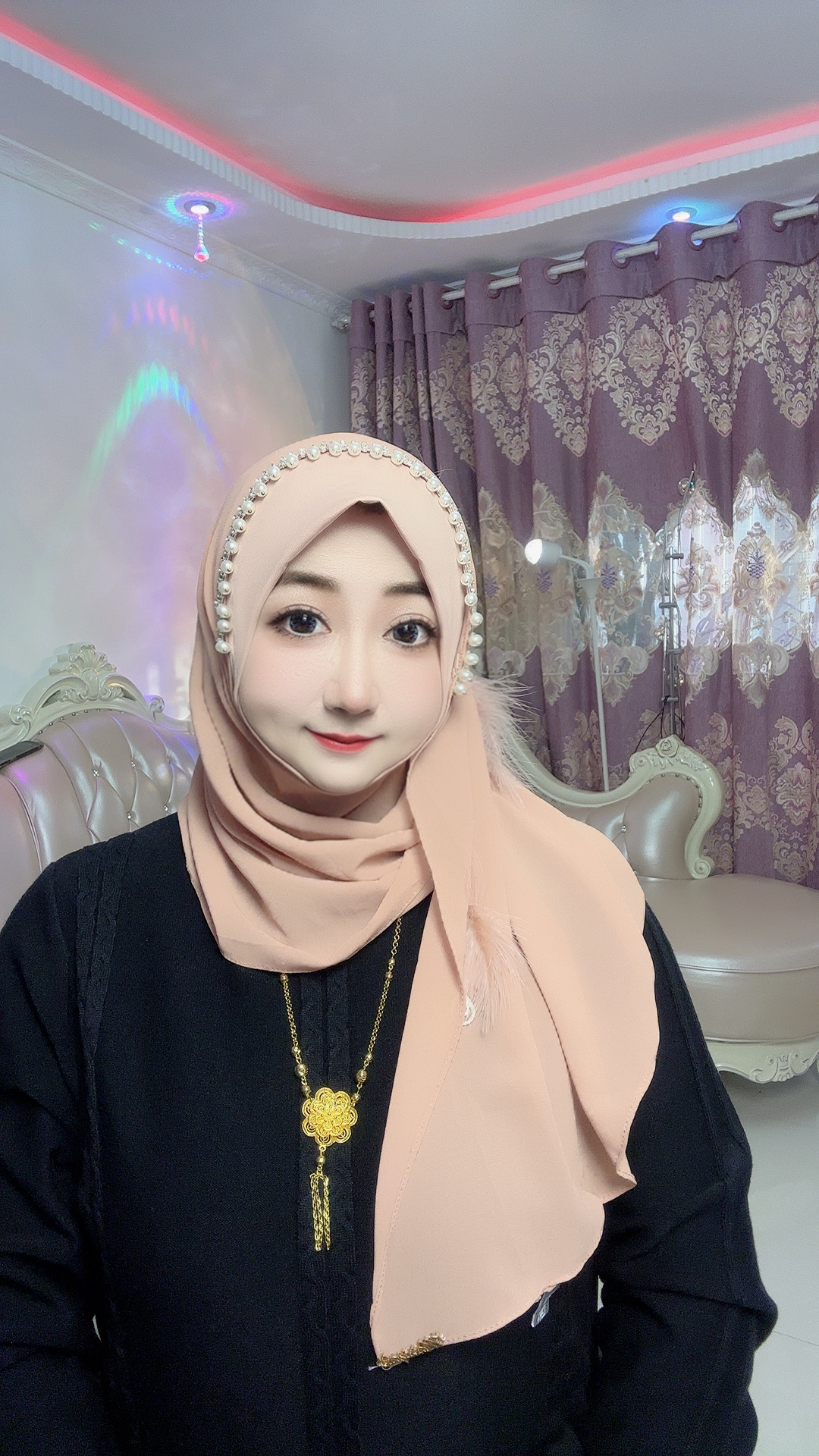 高档羽毛套头纱巾