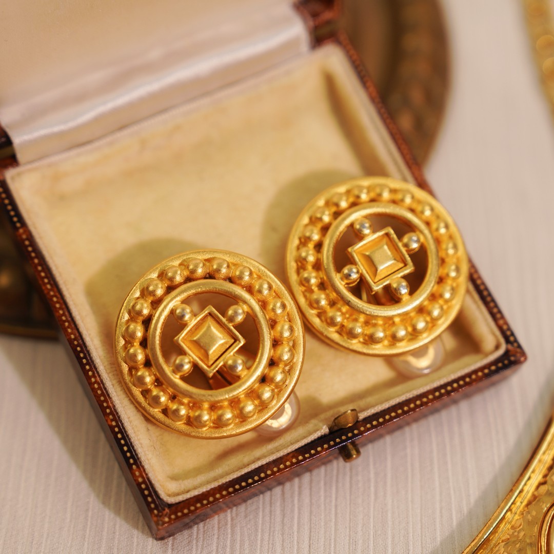 合金耳饰 纪家雾金耳夹-樱桃年华Vintage