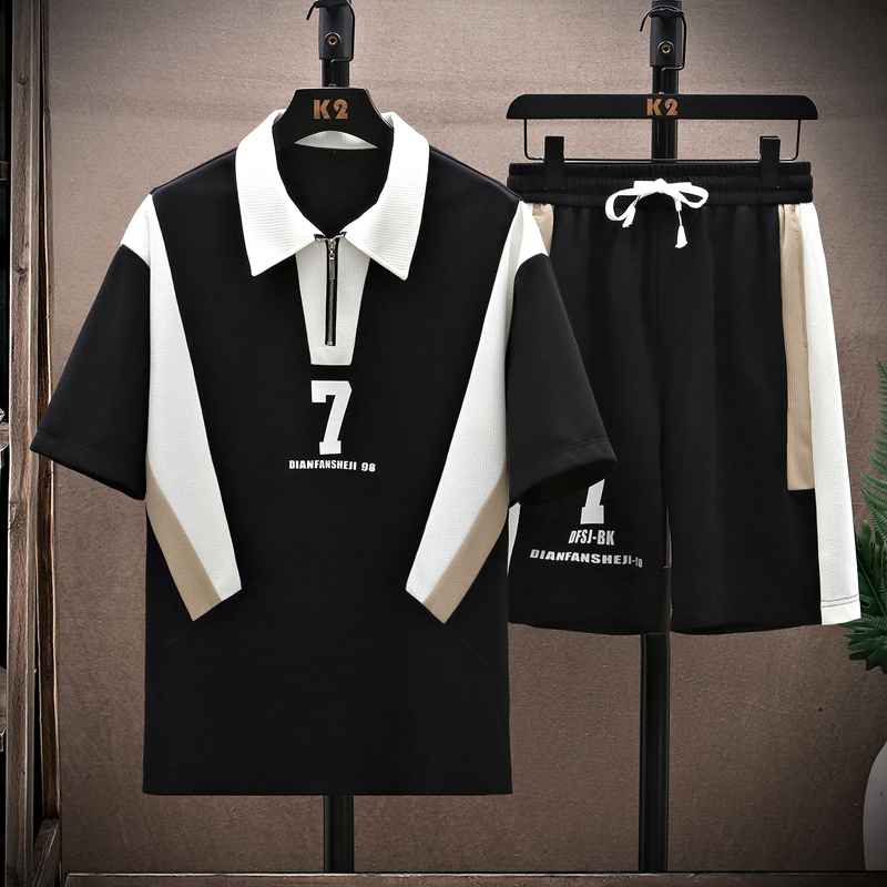 2025新款学生圆领帅气男装韩版潮流休闲运动套装10335