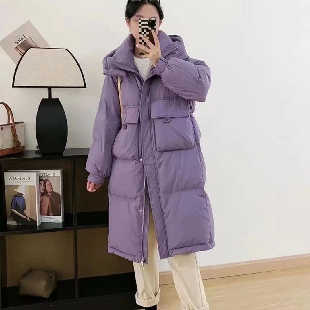 波司豋羽绒服服女中长款2023年新款爆款韩版宽松冬季加厚过膝棉衣